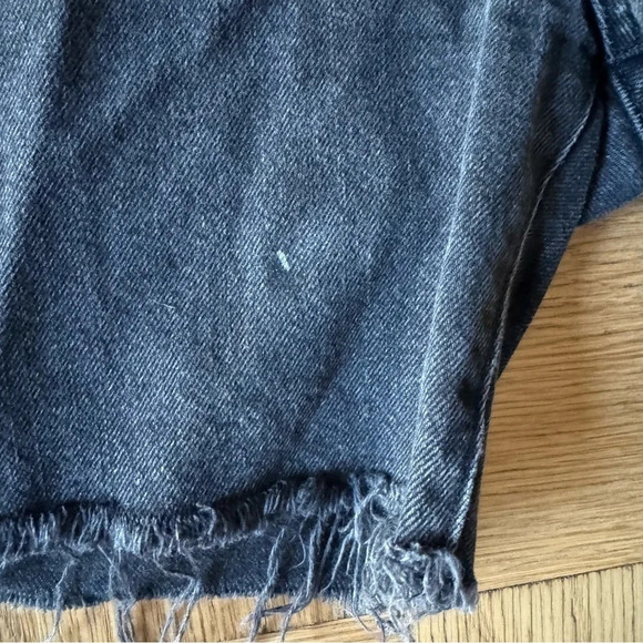 Denim Forum The Nina Midi Jean Shorts Black Size 30 Aritzia - Picture 11 of 11